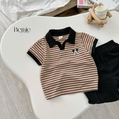 SET POLO KẺ NÂU THÊU MICKEY