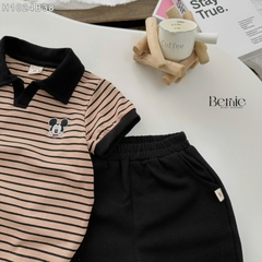 SET POLO KẺ NÂU THÊU MICKEY