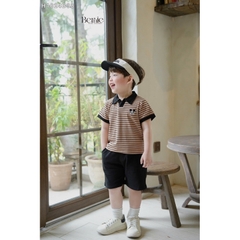 SET POLO KẺ NÂU THÊU MICKEY