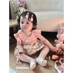 SET ÁO THUN GÂN HỒNG CAM MIX CHÂN VÁY HOA