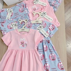 SET 2 VÁY BABYDOLL XANH HỒNG