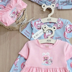 SET 2 VÁY BABYDOLL XANH HỒNG