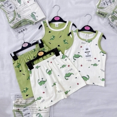 SET 2 BỘ BA LỖ KHỦNG LONG XANH TRẮNG