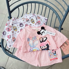 SET 2 BỘ CỘC TAY COTTON XƯỚC BÉ GÁI