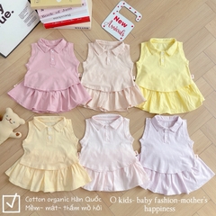 BỘ POLO TRƠN SÁT NÁCH MIX CHÂN VÁY CHO BÉ