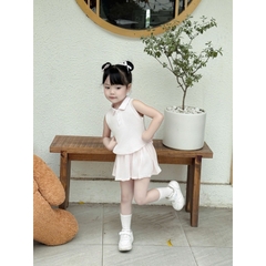 BỘ POLO TRƠN SÁT NÁCH MIX CHÂN VÁY CHO BÉ