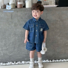 BỘ SƠ MI BÒ HÃNG LOCO BEAR SIÊU MỀM CHO BÉ
