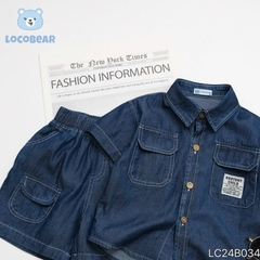 BỘ SƠ MI BÒ HÃNG LOCO BEAR SIÊU MỀM CHO BÉ