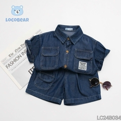 BỘ SƠ MI BÒ HÃNG LOCO BEAR SIÊU MỀM CHO BÉ