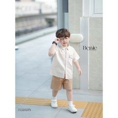 SET SƠ MI KẺ TÚI NGỰC THÊU CHỮ CHO BÉ