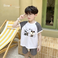 BỘ CỘC TAY KẺ NGANG THÊU XÙ CHO BÉ
