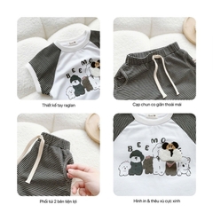 BỘ CỘC TAY KẺ NGANG THÊU XÙ CHO BÉ