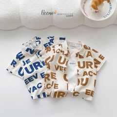 BỘ SƠ MI BEEMO IN CHỮ CHO BÉ