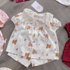 BỘ BABYDOLL CỔ REN CHO BÉ