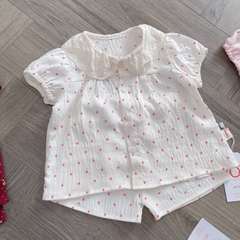 BỘ BABYDOLL CỔ REN CHO BÉ