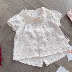 BỘ BABYDOLL CỔ REN CHO BÉ