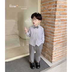 BỘ SƠ MI CÔNG TỬ DÀI TAY KÈM NƠ CHO BÉ