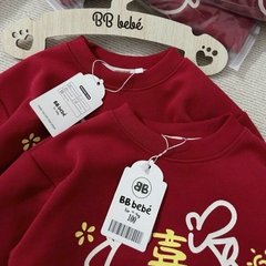 SET ÁO NỈ ĐỎ QUẦN BÒ CHO BÉ