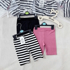 SET 3 QUẦN LEGGING ĐÙI ĐEN HỒNG KẺ