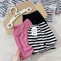 SET 3 QUẦN LEGGING ĐÙI ĐEN HỒNG KẺ