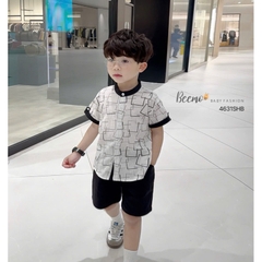 BỘ SƠ MI ĐŨI XƯỚC CỔ TÀU CHO BÉ