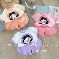 BỘ COTTON CỘC TAY IN HÌNH CÔ GÁI