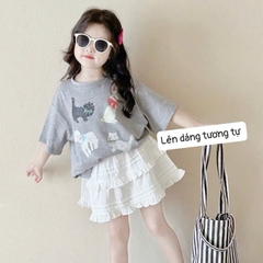 SET ÁO MIX CHÂN VÁY MICKEY XÁM