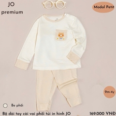 JO - BỘ DÀI TAY PHỐI TÚI CHẤT PETIT CHO BÉ