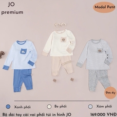 JO - BỘ DÀI TAY PHỐI TÚI CHẤT PETIT CHO BÉ