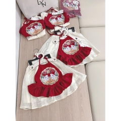 SET YẾM ĐỎ MIX CHÂN VÁY SIÊU XINH CHO BÉ