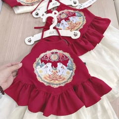 SET YẾM ĐỎ MIX CHÂN VÁY SIÊU XINH CHO BÉ