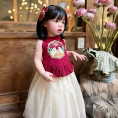 SET YẾM ĐỎ MIX CHÂN VÁY SIÊU XINH CHO BÉ