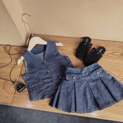 SET BỘ GILE MIX CHÂN VÁY BÒ