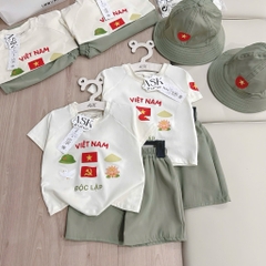 SET ĐỘC LẬP TONE XANH KÈM MŨ