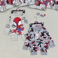 SET 2 BỘ NHỆN DÀI TAY TONE BE XÁM