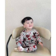 SET 2 BỘ NHỆN DÀI TAY TONE BE XÁM