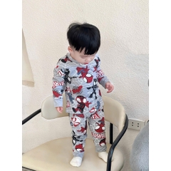 SET 2 BỘ NHỆN DÀI TAY TONE BE XÁM