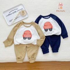 BỘ DÀI TAY RAGLAN IN NGỰC CHO BÉ