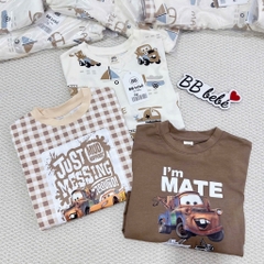 SET 3 BỘ DÀI TAY Ô TÔ NÂU CHO BÉ