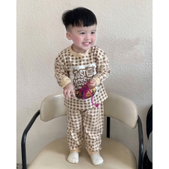 SET 3 BỘ DÀI TAY Ô TÔ NÂU CHO BÉ