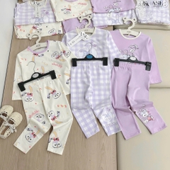 SET 3 BỘ DÀI TAY STELLA TONE TÍM KẺ CHO BÉ