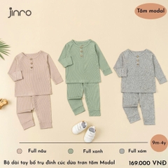BỘ JINRO DÀI TAY 3 KHUY CHẤT TĂM MỀM CHO BÉ