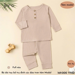 BỘ JINRO DÀI TAY 3 KHUY CHẤT TĂM MỀM CHO BÉ
