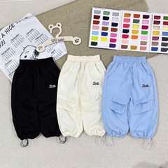 SET 3 QUẦN GIÓ ĐEN BE XANH THÊU CHỮ CHO BÉ