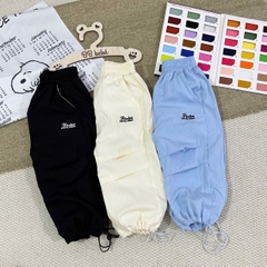 SET 3 QUẦN GIÓ ĐEN BE XANH THÊU CHỮ CHO BÉ