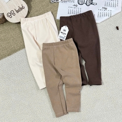 SET 3 QUẦN LEGGING LÓT LÔNG TONE NÂU CHO BÉ