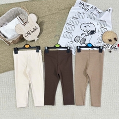 SET 3 QUẦN LEGGING LÓT LÔNG TONE NÂU CHO BÉ