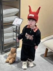BỘ POLO NỈ PHỐI KẺ PAW PET CHO BÉ