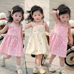 SET 2 VÁY HAI DÂY TONE BE HỒNG CHO BÉ