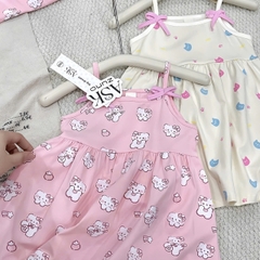 SET 2 VÁY HAI DÂY TONE BE HỒNG CHO BÉ